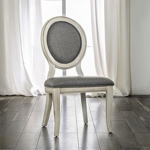 Kathryn Antique White/Gray Side Chair, Antique White (2/CTN) - Marjories Furniture (Las Vegas, NV)
