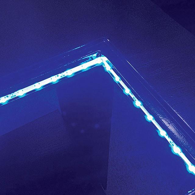 Luminar Black Glass-Insert Dining Table - Marjories Furniture (Las Vegas, NV)