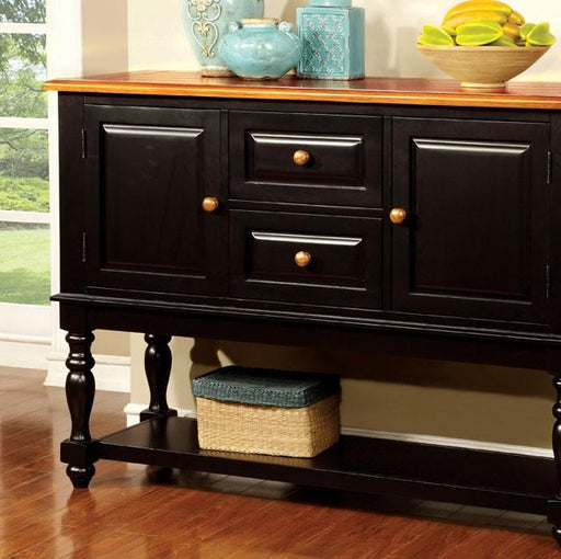 MAYVILLE Black/Antique Oak Server - Marjories Furniture (Las Vegas, NV)
