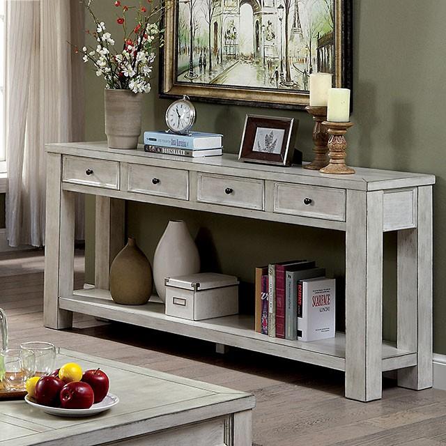 Meadow Antique White Sofa Table - Marjories Furniture (Las Vegas, NV)