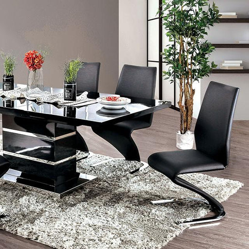 Midvale Black/Chrome Dining Table - Marjories Furniture (Las Vegas, NV)