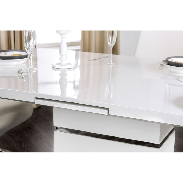 Midvale White/Chrome Dining Table - Marjories Furniture (Las Vegas, NV)