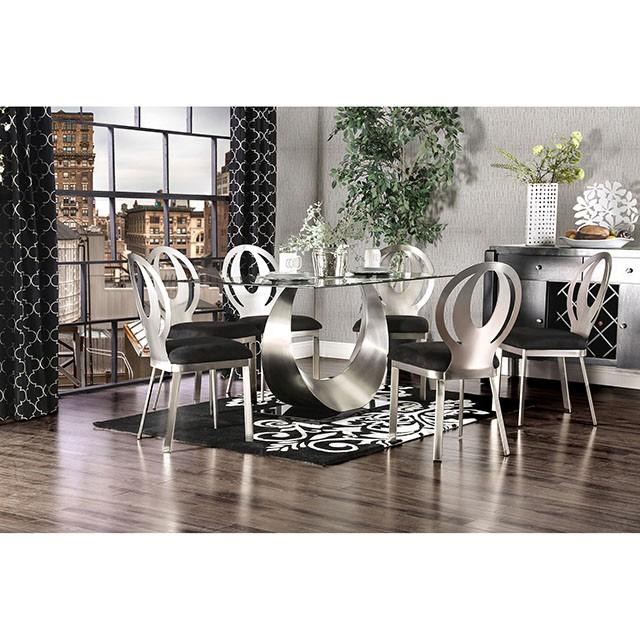 ORLA Silver/Black Dining Table - Marjories Furniture (Las Vegas, NV)