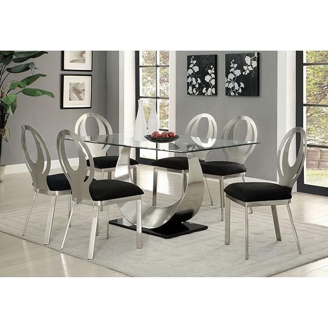 ORLA Silver/Black Side Chair (2/CTN) - Marjories Furniture (Las Vegas, NV)