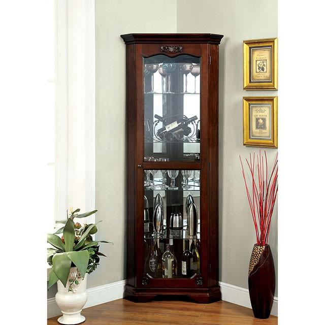 ORTLEY Walnut Curio - Marjories Furniture (Las Vegas, NV)