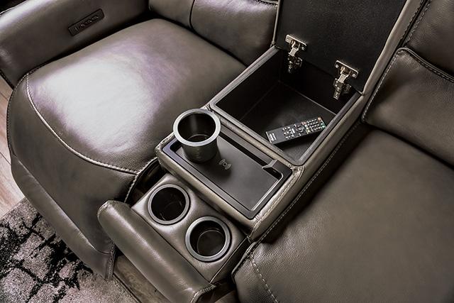 PHINEAS Power Loveseat, Gray - Marjories Furniture (Las Vegas, NV)