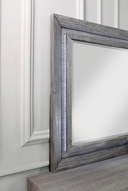 RAIDEN Mirror w/ LED, Gray - Marjories Furniture (Las Vegas, NV)