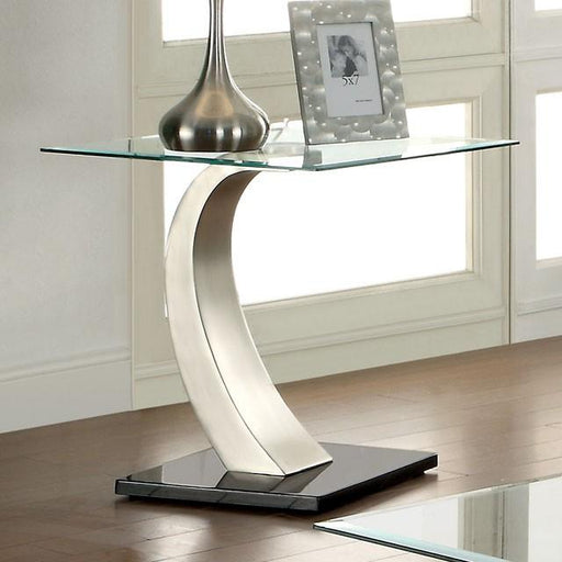 ROXO Satin Plated/Black End Table - Marjories Furniture (Las Vegas, NV)