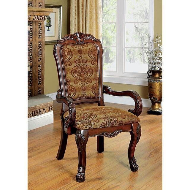 MEDIEVE Cherry Arm Chair, Cherry (2/CTN) - Marjories Furniture (Las Vegas, NV)