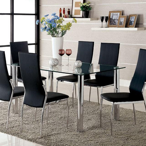 Oahu Chrome Dining Table - Marjories Furniture (Las Vegas, NV)