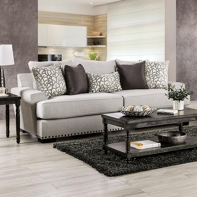 PICOTEE Sofa, Light Gray/Black - Marjories Furniture (Las Vegas, NV)