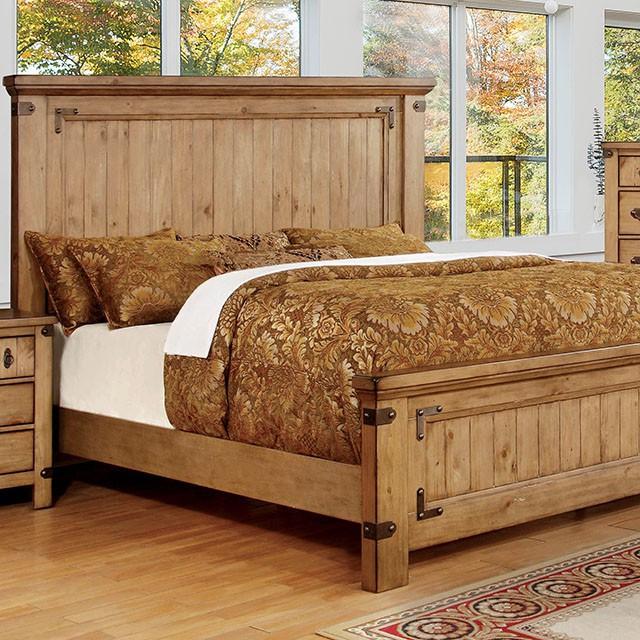 PIONEER Weathered Elm Cal.King, E.KIng, & Queen Bed - Marjories Furniture (Las Vegas, NV)