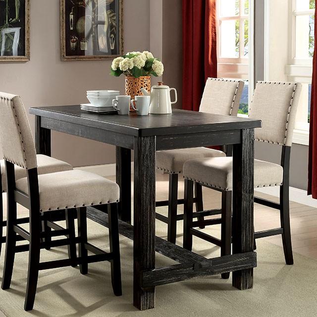 Sania III Antique Black 60" Counter Ht. Table - Marjories Furniture (Las Vegas, NV)