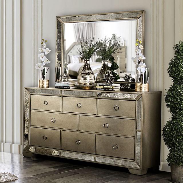 LORAINE Champagne Dresser - Marjories Furniture (Las Vegas, NV)