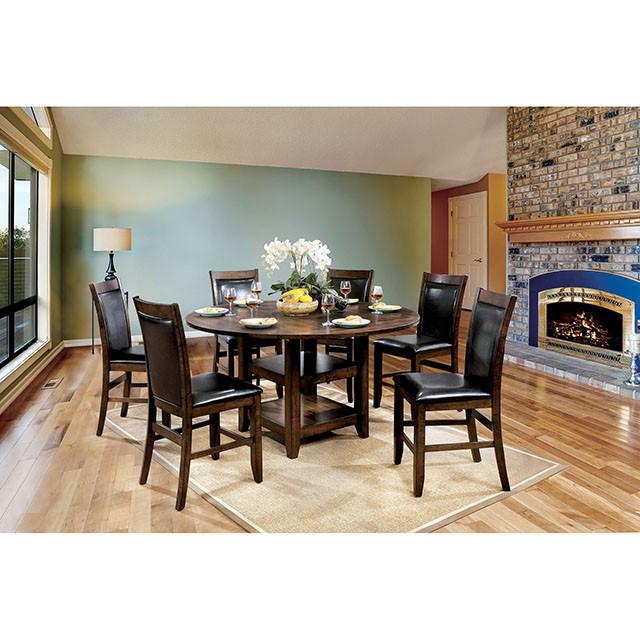 MEAGAN II Brown Cherry Round Counter Ht. Table - Marjories Furniture (Las Vegas, NV)
