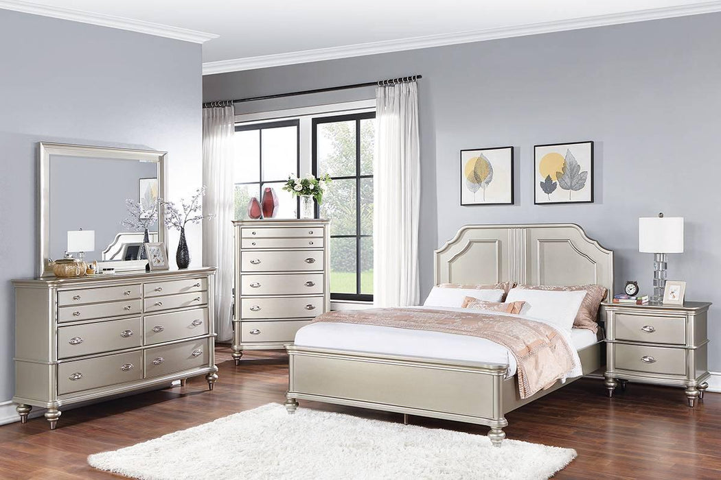 Mcraft Easter King Bed in Silver - Marjories Furniture (Las Vegas, NV)
