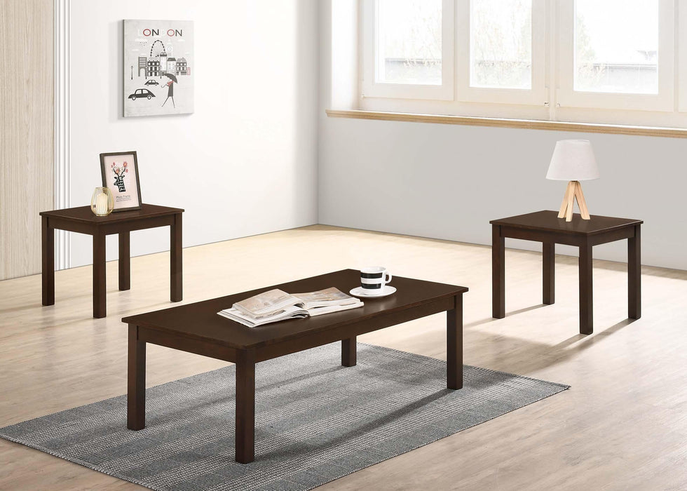 Liihfd 3-Pcs Coffee Table Set in Brown - Marjories Furniture (Las Vegas, NV)