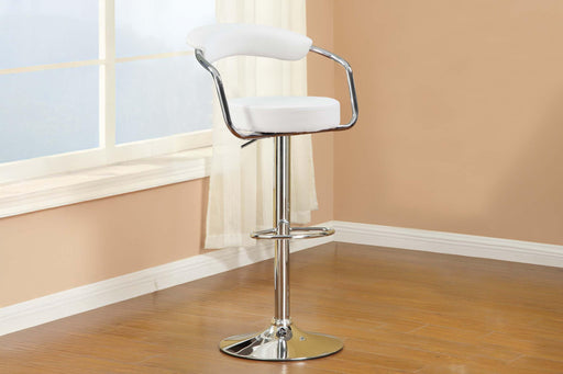 Huifur Adjustable Bar Stool in White - Marjories Furniture (Las Vegas, NV)