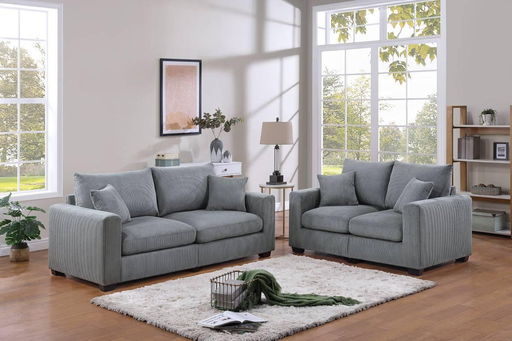 Haoind 2-Pcs Sofa Set in Fog - Marjories Furniture (Las Vegas, NV)