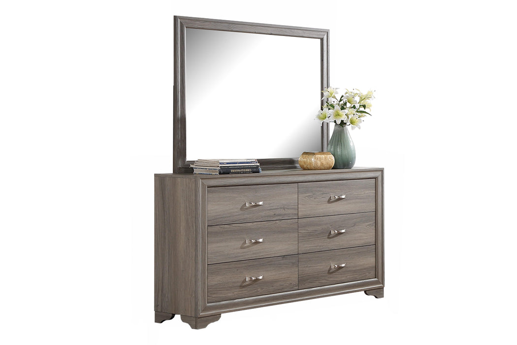 Chuint Mirror in Espresso Bonded Leather - Marjories Furniture (Las Vegas, NV)