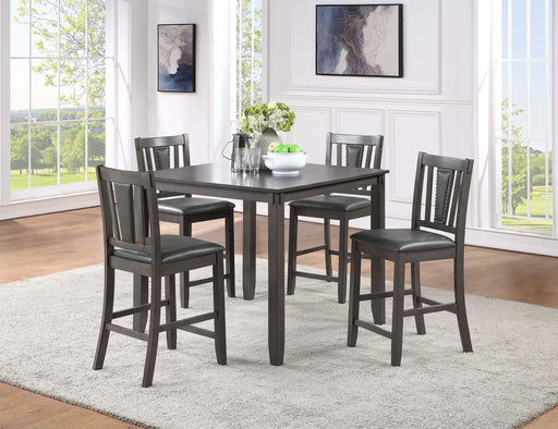 Donluc 5-Pcs Counter Height Dining Set in Grey - Marjories Furniture (Las Vegas, NV)