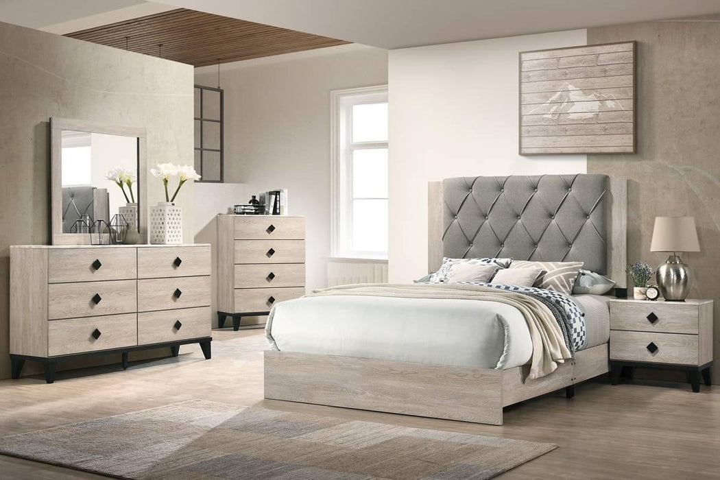 Liihfd Queen Bed in Foil Cream - Marjories Furniture (Las Vegas, NV)