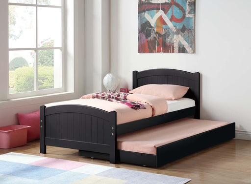 Mcraft Twin Bed W/Trundle in Black - Marjories Furniture (Las Vegas, NV)
