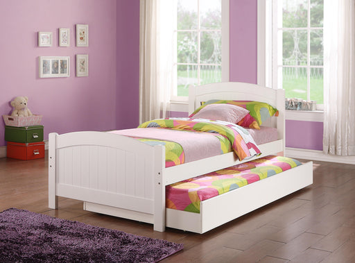 Mcraft Twin Bed W/Trundle-White in White - Marjories Furniture (Las Vegas, NV)