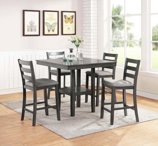 Minyou 5-Pcs Counter Height Set in Grey - Marjories Furniture (Las Vegas, NV)