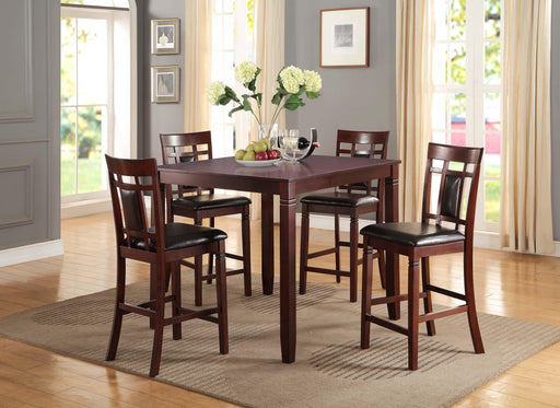 Minyou 5-Pcs Counter Height Dining Set in Cherry Finish - Marjories Furniture (Las Vegas, NV)