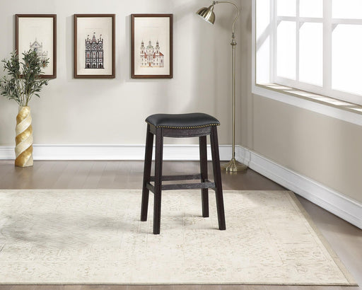Sfvnco Bar Stool in Black Pu/Espresso Frame - Marjories Furniture (Las Vegas, NV)