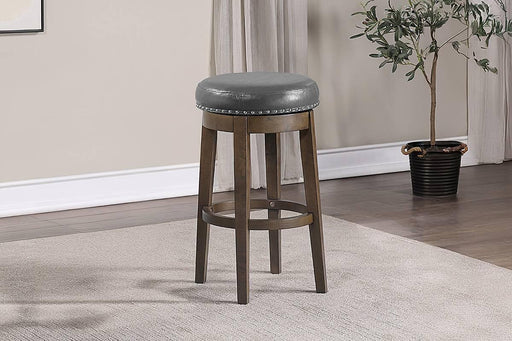 Sfvnco Swivel Barstool in Grey Pu/Walnut Frame - Marjories Furniture (Las Vegas, NV)