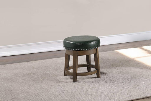 Sfvnco Swivel Stool in Olive Green Pu/Walnut Frame - Marjories Furniture (Las Vegas, NV)