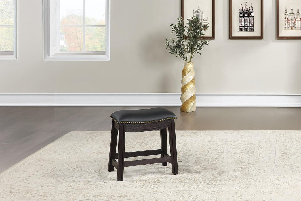 Sfvnco Stool in Black Pu/Espresso Frame - Marjories Furniture (Las Vegas, NV)