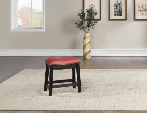 Sfvnco Stool in Burgundy Pu/Espresso Frame - Marjories Furniture (Las Vegas, NV)