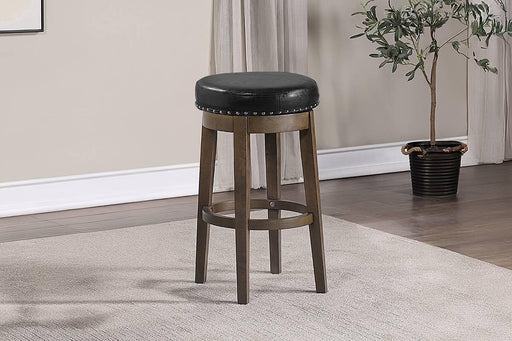 Sfvnco Swivel Barstool in Black Pu/Walnut Frame - Marjories Furniture (Las Vegas, NV)