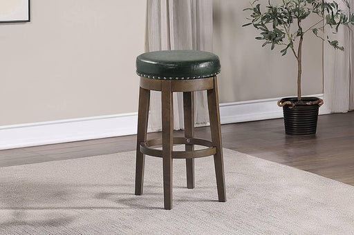 Sfvnco Swivel Barstool in Olive Green Pu/Walnut Frame - Marjories Furniture (Las Vegas, NV)