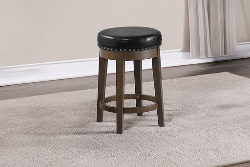 Sfvnco Swivel Counter Stool in Black Pu/Walnut Frame - Marjories Furniture (Las Vegas, NV)