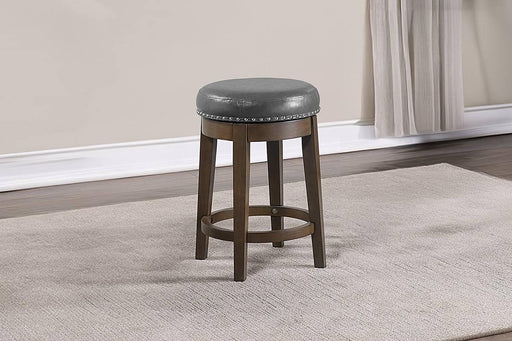 Sfvnco Swivel Counter Stool in Grey Pu/Walnut Frame - Marjories Furniture (Las Vegas, NV)