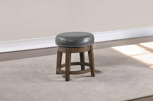 Sfvnco Swivel Stool in Grey Pu/Walnut Frame - Marjories Furniture (Las Vegas, NV)