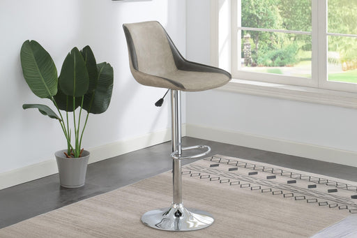 Sopfur Adjustable Bar Stool in Light Grey + Dark Grey Wax Pu - Marjories Furniture (Las Vegas, NV)