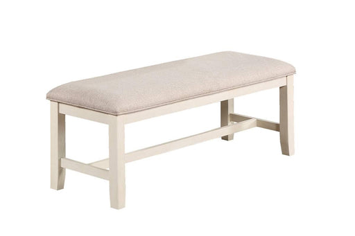 Tamich Dining Bench in Ivory/White - Marjories Furniture (Las Vegas, NV)
