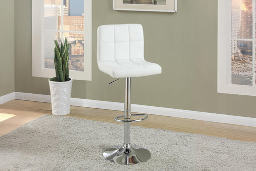 Uefurn Adjustable Bar Stool in White - Marjories Furniture (Las Vegas, NV)