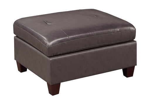 Uefurn Ottoman/ Dark Coffee Genuine Leather in Dark Coffee - Marjories Furniture (Las Vegas, NV)