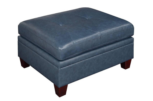 Uefurn Ottoman/ Ink Blue Genuine Leather in Ink Blue - Marjories Furniture (Las Vegas, NV)