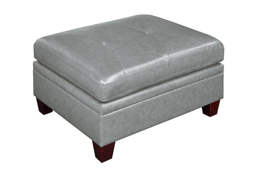 Uefurn Ottoman/ Grey Genuine Leather in Grey - Marjories Furniture (Las Vegas, NV)