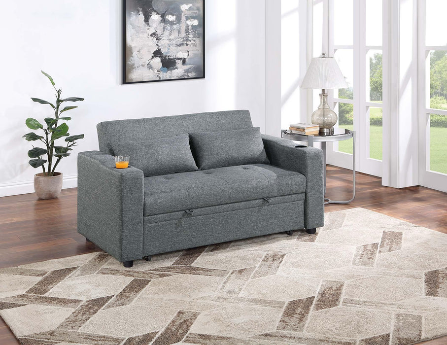 Uniqvn Convertible Sofa in Black Gray - Marjories Furniture (Las Vegas, NV)