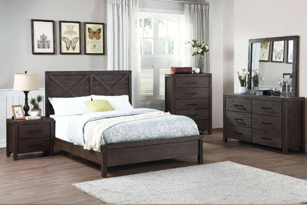 Viethn Queen Bed in Espresso - Marjories Furniture (Las Vegas, NV)