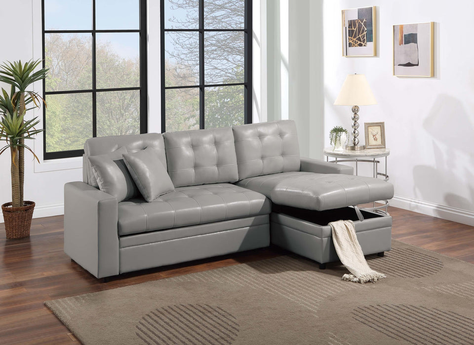 Yanlin Convertible Sectional in Light Gray - Marjories Furniture (Las Vegas, NV)