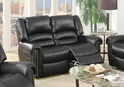 Uefurn Reclining Loveseat in Black - Marjories Furniture (Las Vegas, NV)